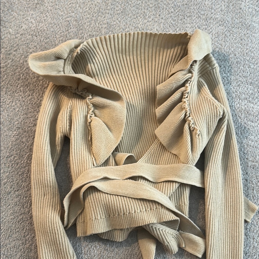 Women's Tan Ribbed Sweater